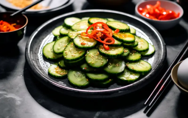A refreshing cucumber salad inspired by the recipe from Din Tai Fung.