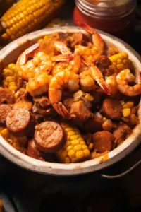inflationism shrimp sausage and corn boil in a pot bdaa fce ae ae